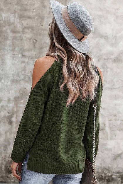 Shoulder Cutout Sweater