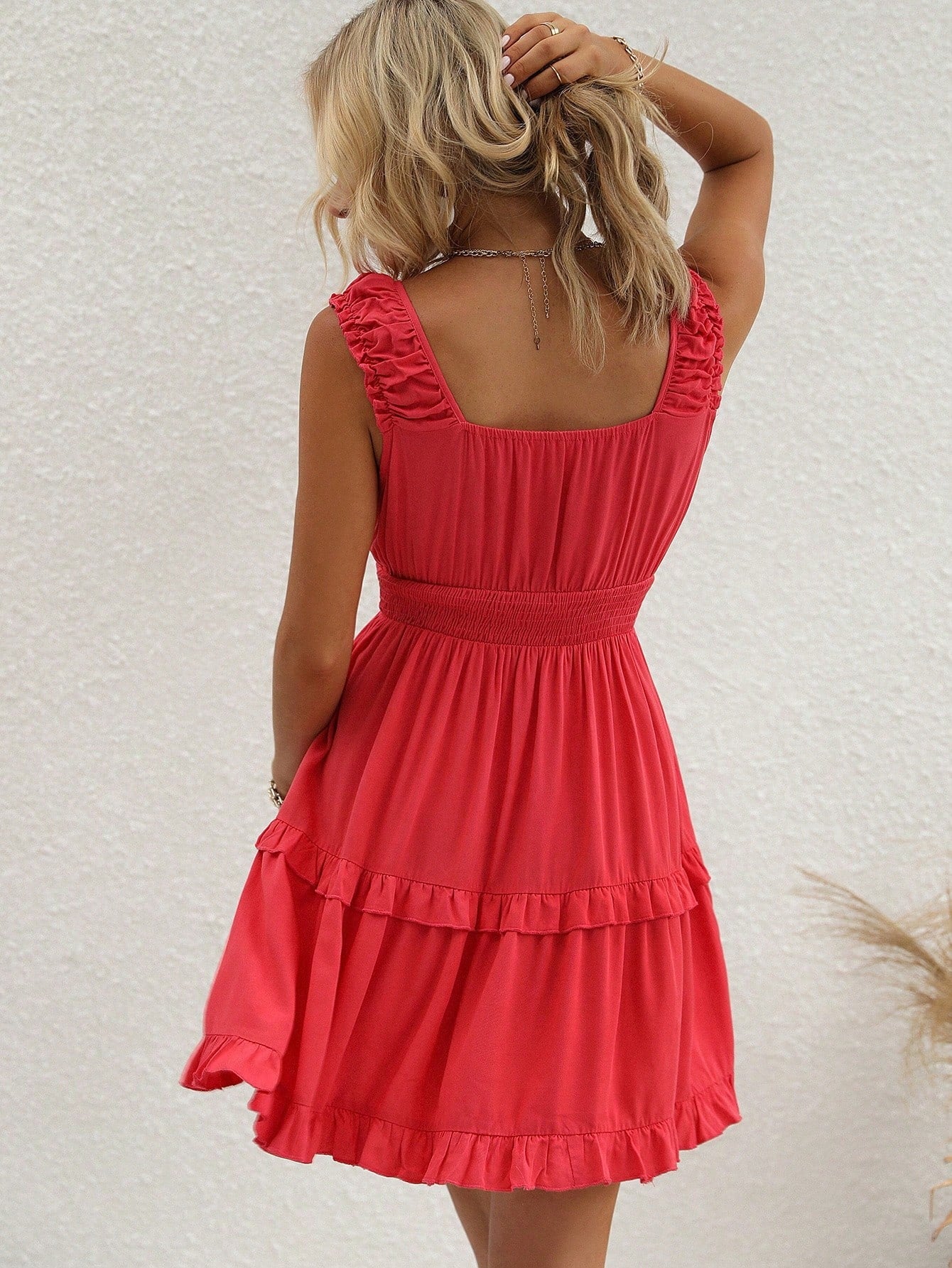 Little RED DRESS Ruffle Hem