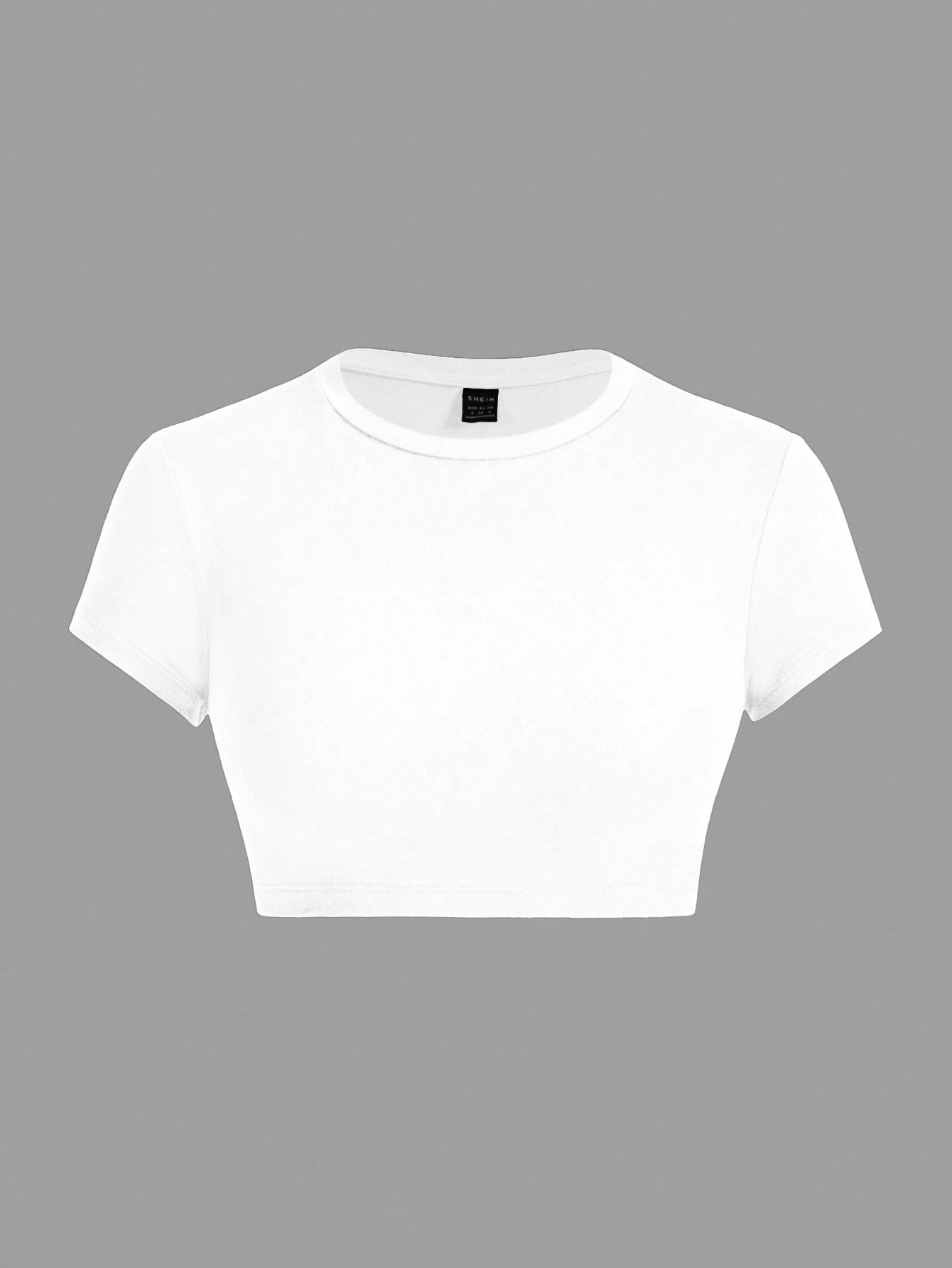 Fitted Round Neck Cropped Top