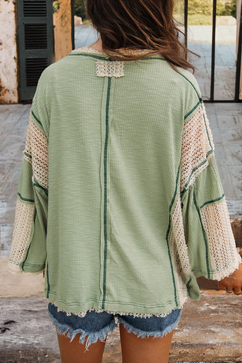 Crochet Detail Loose Top