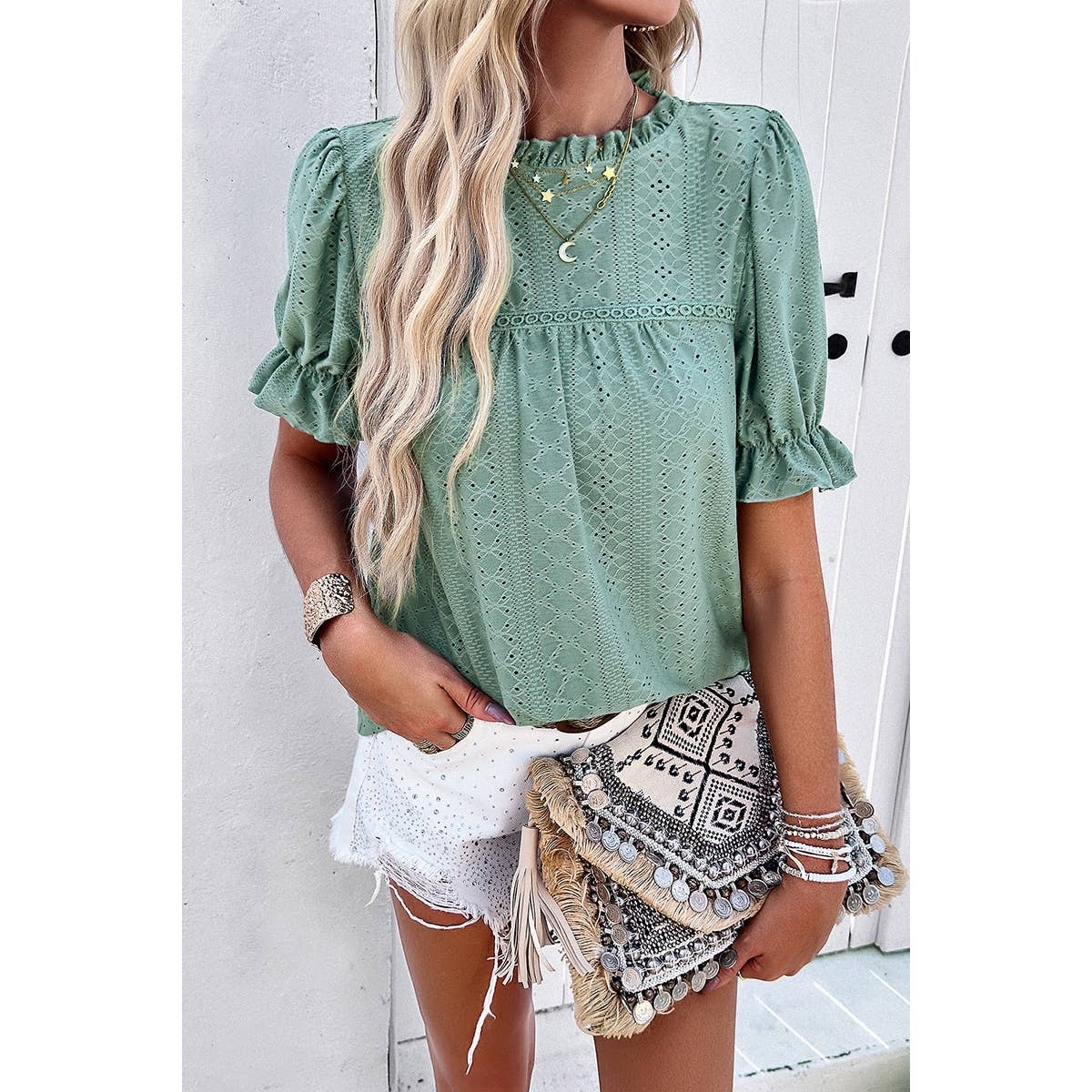 Ruffle Loose Fit Blouse