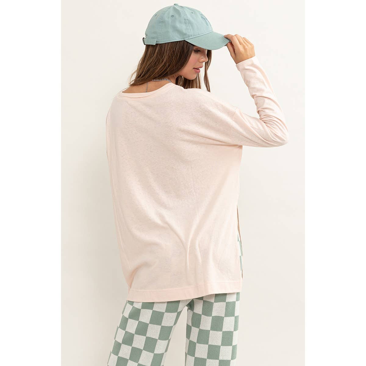 OVERSIZED LONG-SLEEVE TUNIC TOP