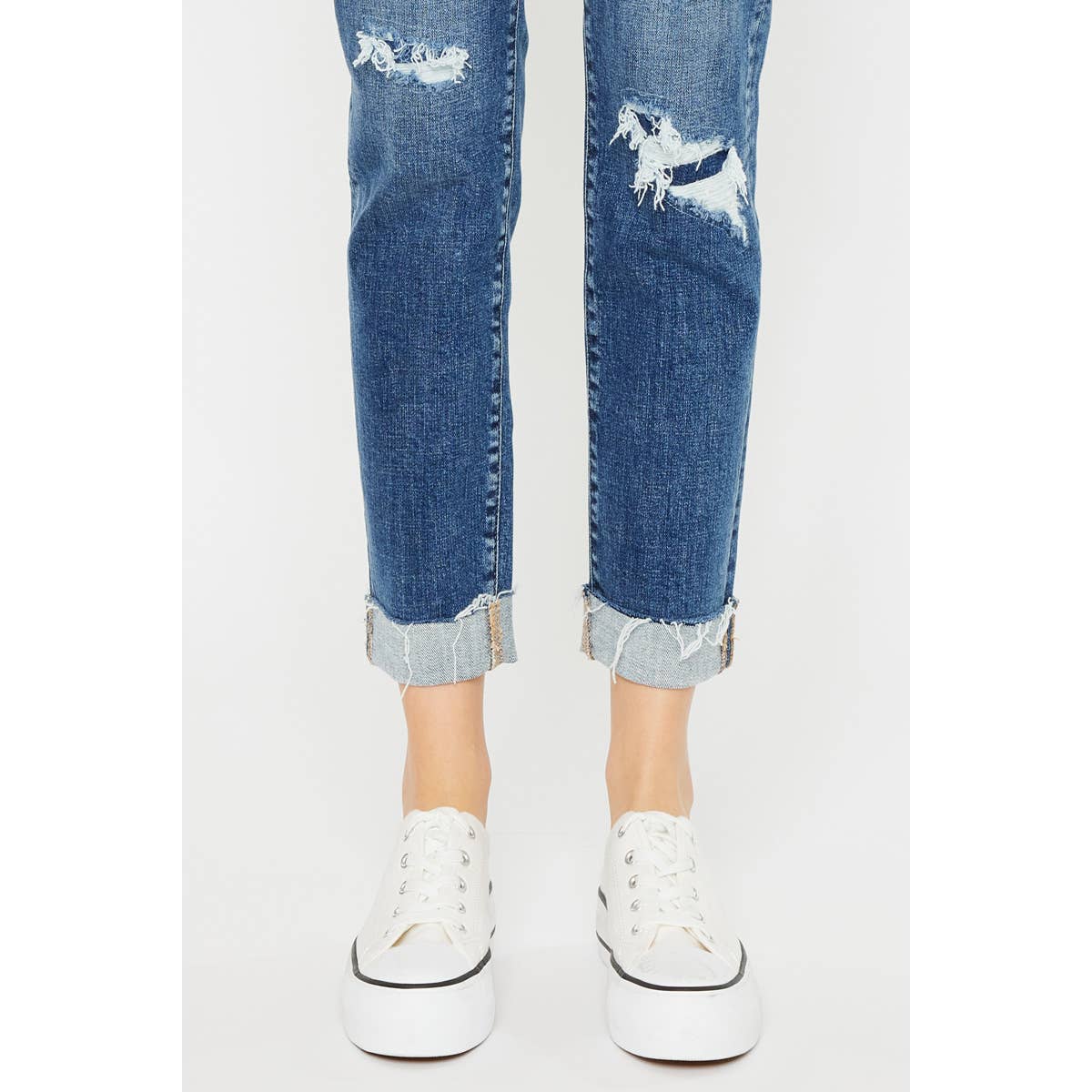 KAN CAN DISTRESSED BOYFRIEND JEANS