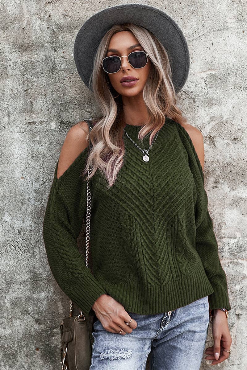 Shoulder Cutout Sweater