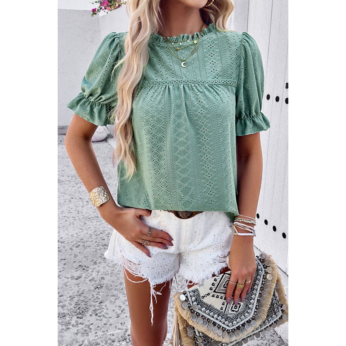 Ruffle Loose Fit Blouse
