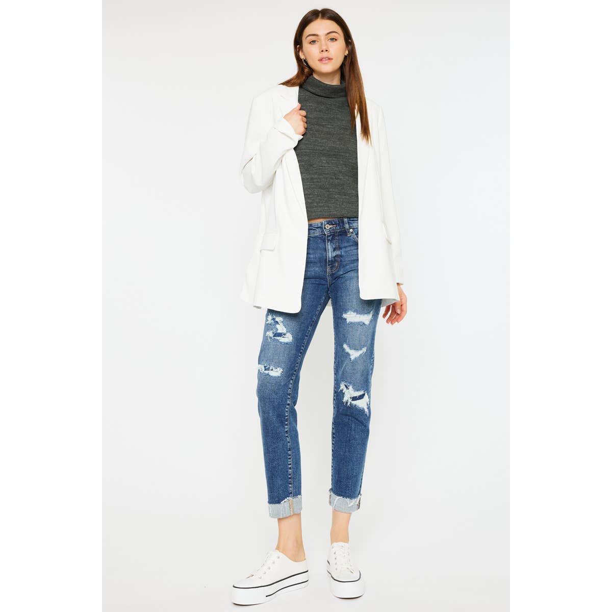 KAN CAN DISTRESSED BOYFRIEND JEANS