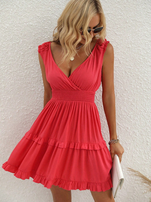 Little RED DRESS Ruffle Hem